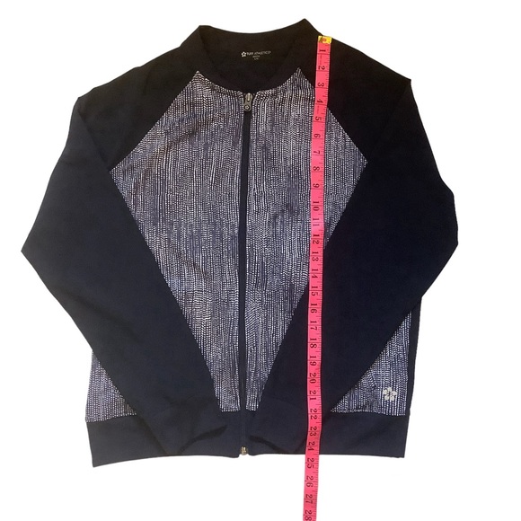 TUFF ATHLETICS WOMENS BLUE & WHITE PATTERNED ZIP UP JACKET/ Size Large - Picture 8 of 9